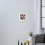 Bold Floral Geometric Art Print - Modern Retro Design in Vibrant Multicolor Art Print Gallery Image 3