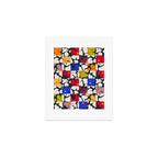 Bold Floral Geometric Art Print - Modern Retro Design in Vibrant Multicolor Art Print Gallery Image 1