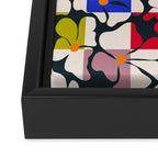 Bold Floral Geometric Art Print - Modern Retro Design in Vibrant Multicolor Framed Canvas Print Gallery Image 3