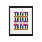 Bold Geometric Pattern Bauhaus Inspired Abstract Block Design  Retro Modern Decor Framed Art Print Gallery Image 6