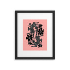Bold Leopard Art Print on Pink with Floral Accents - Modern Animal Wall Art Framed Art Print Gallery Image 6