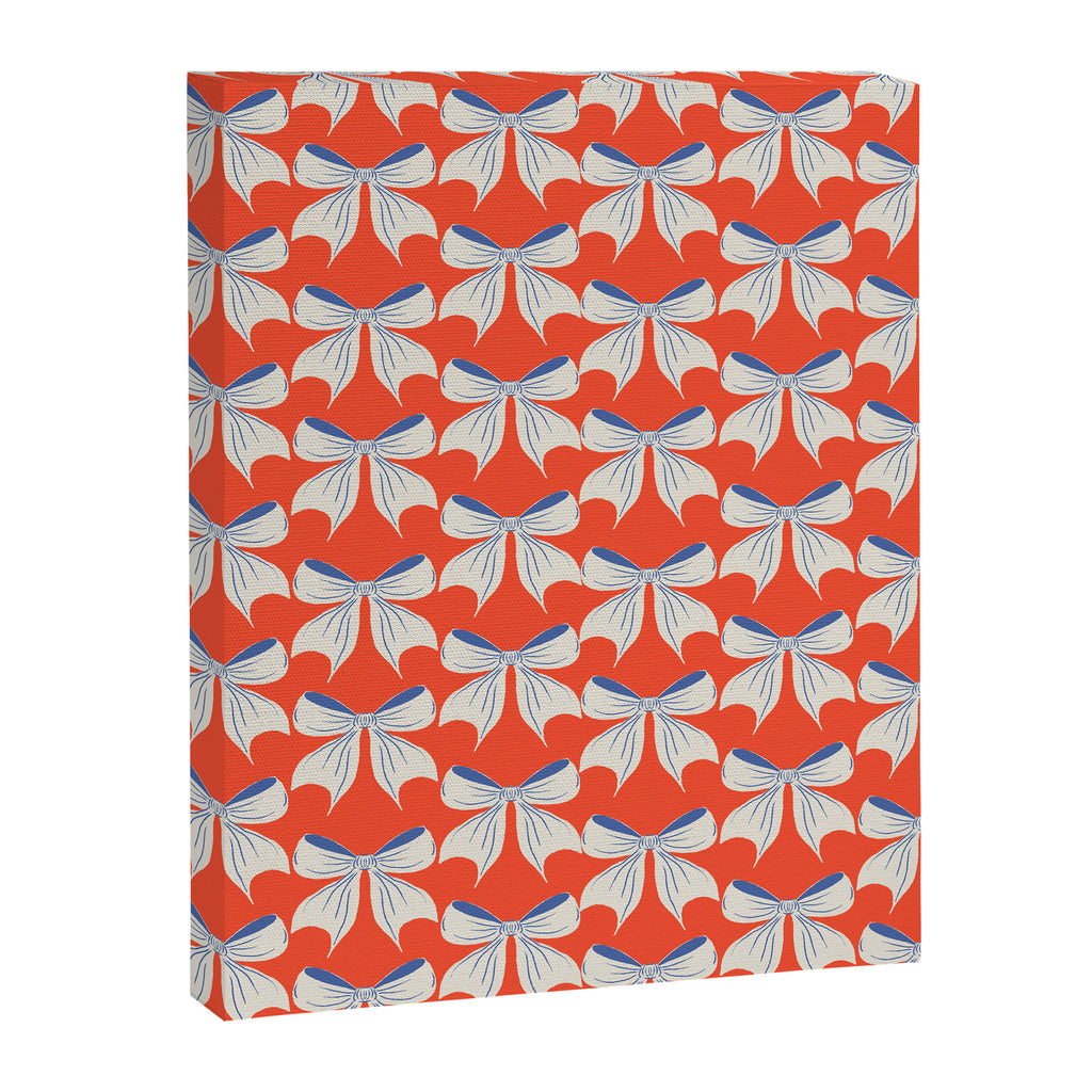 Bold Red and White Bow Pattern  A Striking Design Canvas Print Gallery Image 8