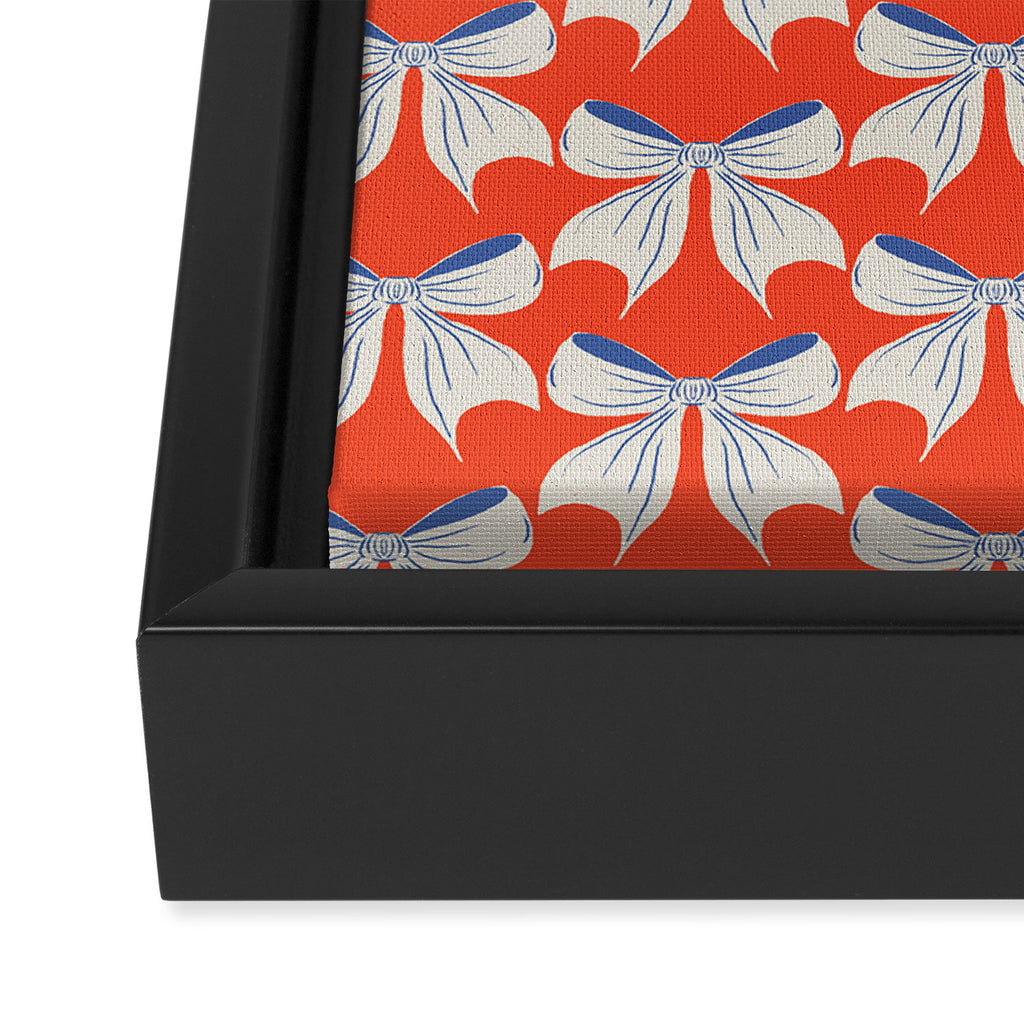 Bold Red and White Bow Pattern  A Striking Design Framed Canvas Print Gallery Image 3