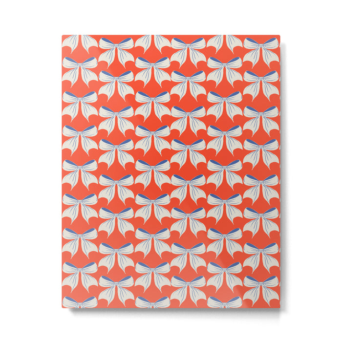 Bold Red and White Bow Pattern  A Striking Design Metal Print Gallery Image 1