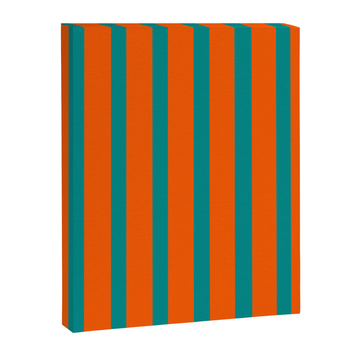 Bold Vertical Stripe Pattern  Modern Teal and Orange Canvas Print Gallery Image 1