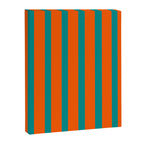 Bold Vertical Stripe Pattern  Modern Teal and Orange Canvas Print Gallery Image 8
