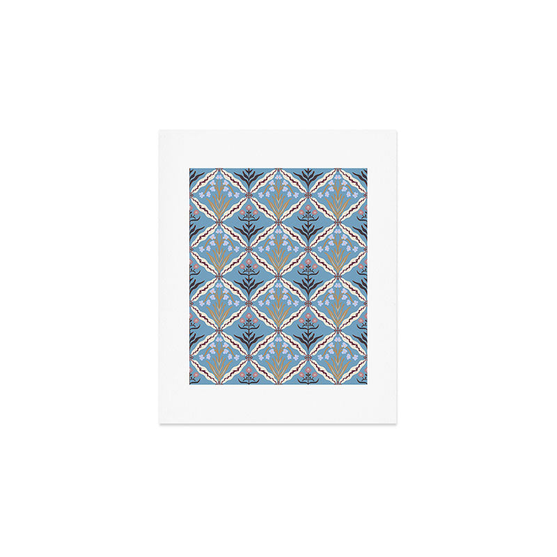 Botanical Trellis Floral Pattern Art Print Gallery Image 1