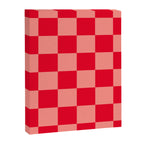 Bright red and peaches pink checkerboard Canvas Print Gallery Image 8