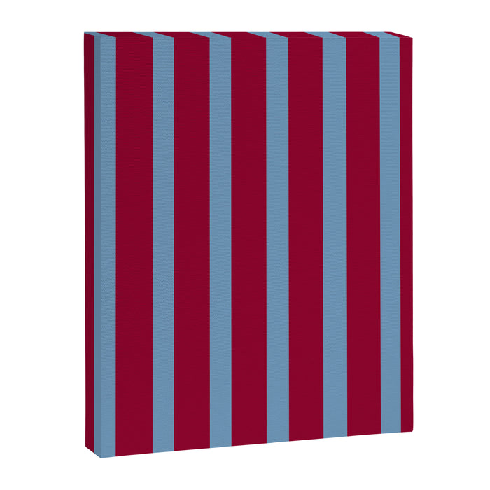 Burgundy and Dusty Blue Stripes Canvas Print Gallery Image 1