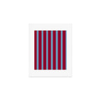 Burgundy and Dusty Blue Stripes Art Print Gallery Image 1
