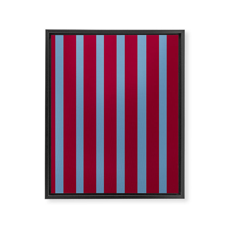 Burgundy and Dusty Blue Stripes Framed Canvas Print Gallery Image 8