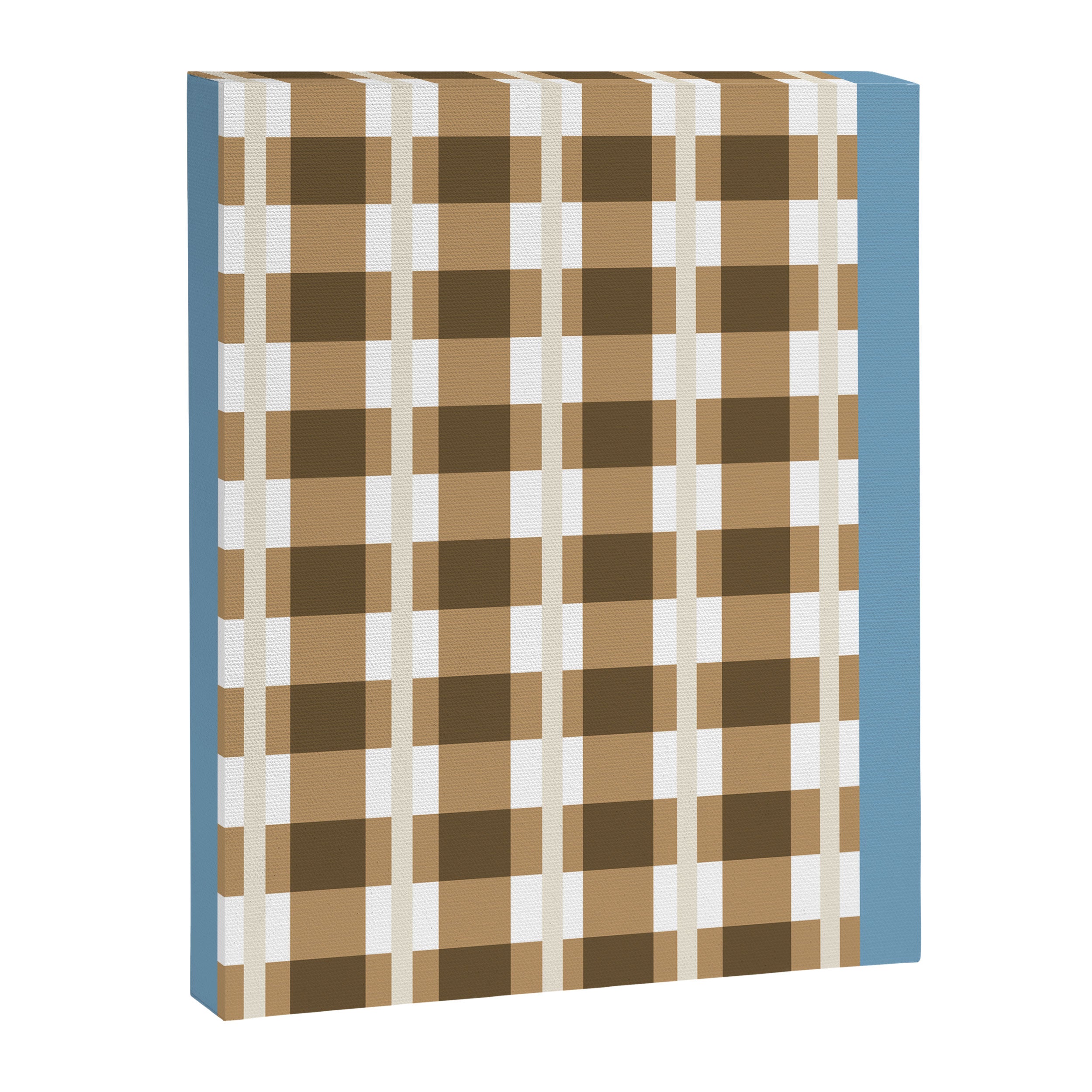 Camel Blue Modern Plaid Canvas Print Gallery Image 8