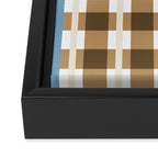 Camel Blue Modern Plaid Framed Canvas Print Gallery Image 3