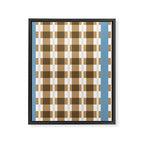 Camel Blue Modern Plaid Framed Canvas Print Gallery Image 8