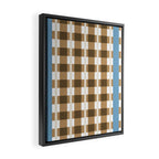 Camel Blue Modern Plaid Framed Canvas Print Gallery Image 2