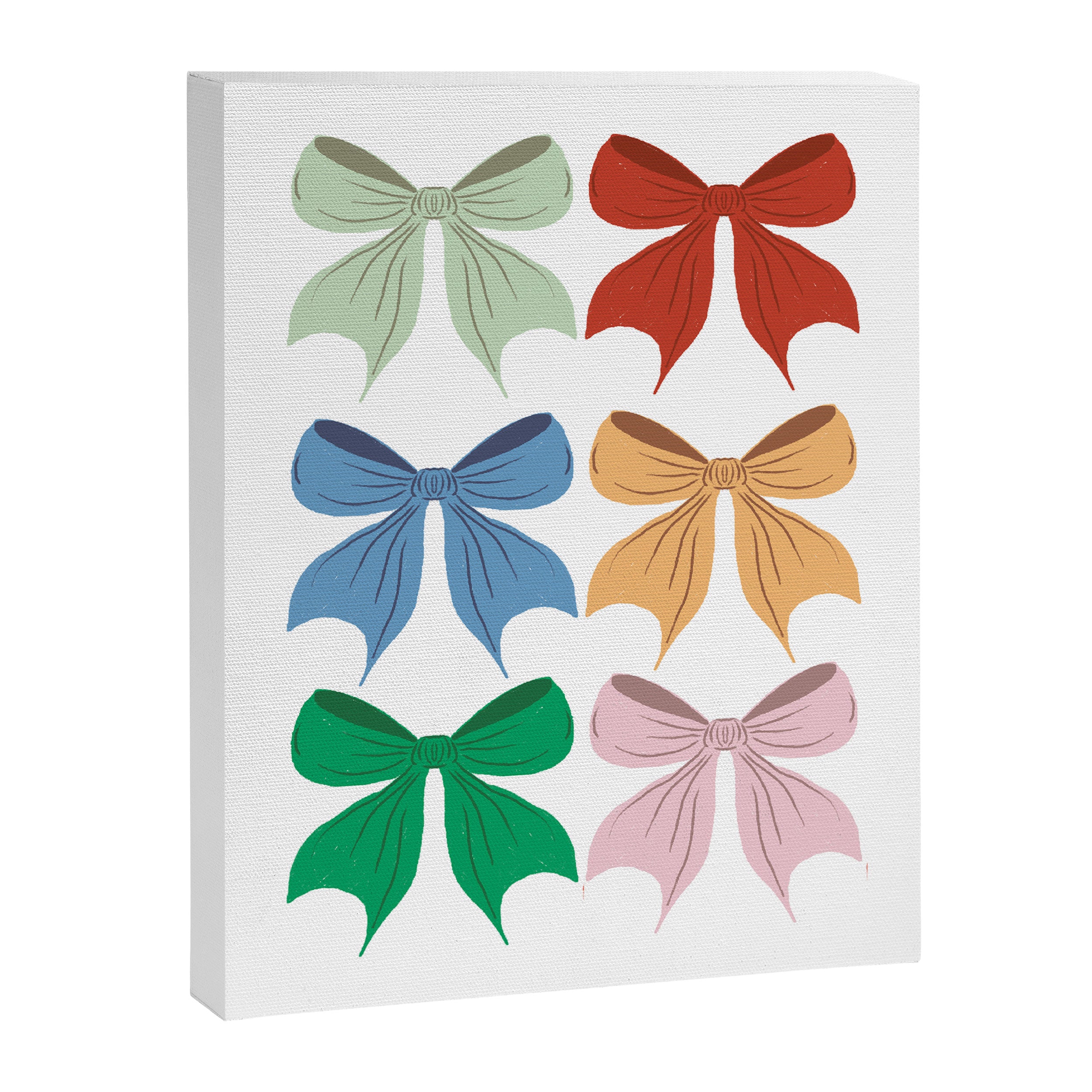 Charming Bow Pattern: A Colorful and Whimsical Design Canvas Print Gallery Image 8
