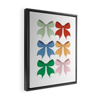 Charming Bow Pattern: A Colorful and Whimsical Design Framed Canvas Print Gallery Image 2