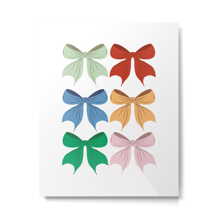 Charming Bow Pattern: A Colorful and Whimsical Design Metal Print Gallery Image 1