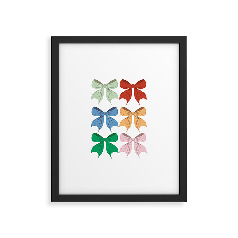 Charming Bow Pattern: A Colorful and Whimsical Design Framed Art Print Gallery Image 6