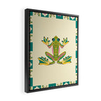 Charming Frogs & Florals: Whimsical Nature-Inspired Pattern Framed Canvas Print Gallery Image 2