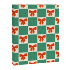 Charming Red Bow Checkerboard Pattern - Festive Holiday Background Canvas Print Gallery Image 8