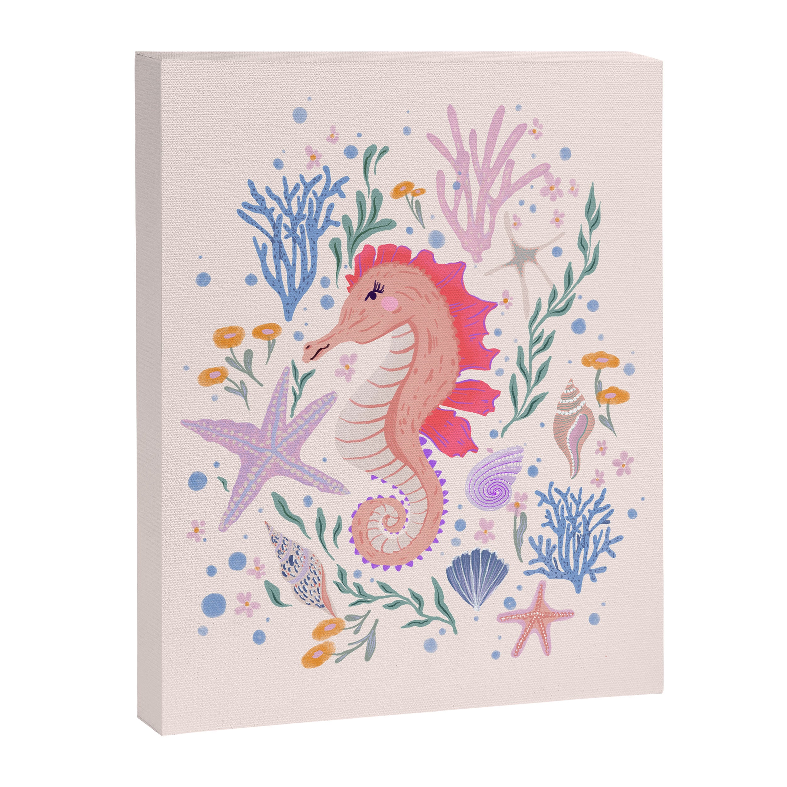 Charming Seahorse and Coral Reef Canvas Print Gallery Image 6