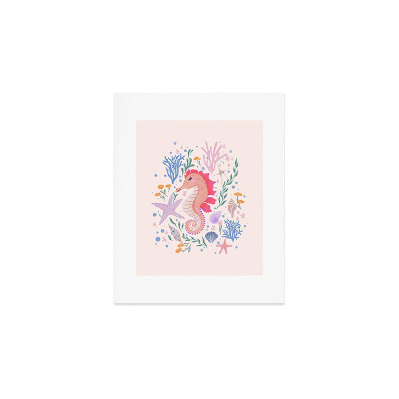 Charming Seahorse and Coral Reef Art Print Gallery Image 1