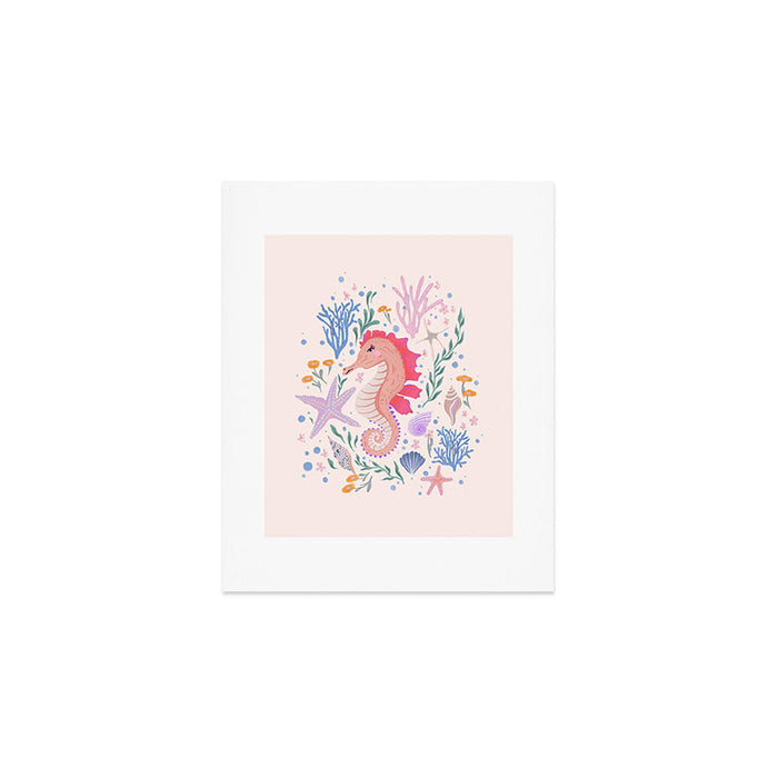 Charming Seahorse and Coral Reef Art Print Gallery Image 1