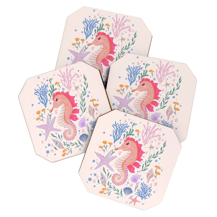Charming Seahorse and Coral Reef Coaster Gallery Image 1