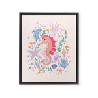 Charming Seahorse and Coral Reef Framed Canvas Print Gallery Image 6