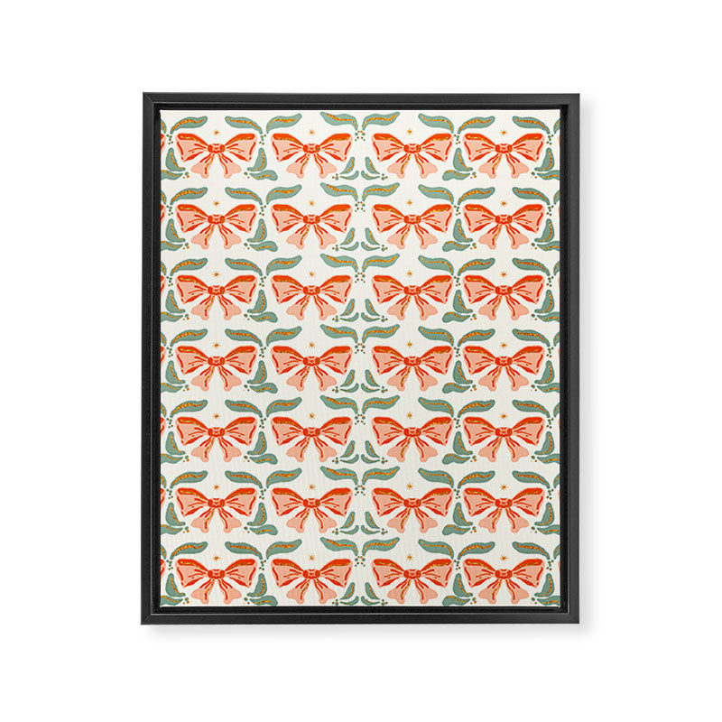 Charming Vintage Bow Pattern A Classic Design for Stylish Creations Framed Canvas Print Gallery Image 8