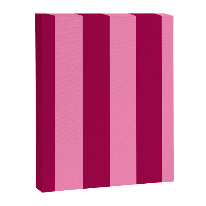 Cherrry red and pink stripes Canvas Print Gallery Image 1