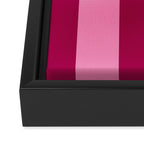 Cherrry red and pink stripes Framed Canvas Print Gallery Image 3