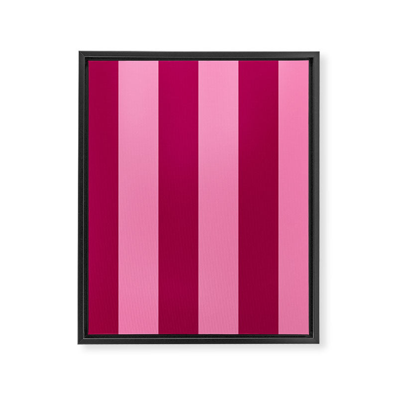 Cherrry red and pink stripes Framed Canvas Print Gallery Image 8