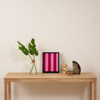 Cherrry red and pink stripes Framed Canvas Print Gallery Image 4