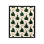 Christmas Tree in Golden Ribbon Seamless Holiday Pattern Framed Canvas Print Gallery Image 8