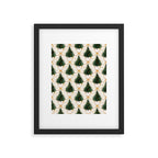 Christmas Tree in Golden Ribbon Seamless Holiday Pattern Framed Art Print Gallery Image 6
