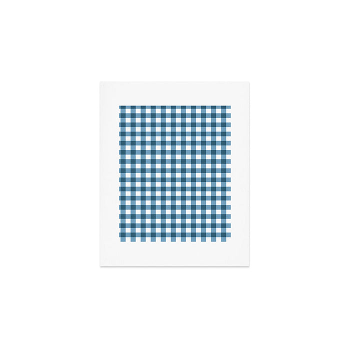 Classic Blue Gingham Checkered Pattern  Art Print Gallery Image 1