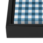 Classic Blue Gingham Checkered Pattern  Framed Canvas Print Gallery Image 3