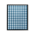 Classic Blue Gingham Checkered Pattern  Framed Canvas Print Gallery Image 8