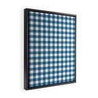 Classic Blue Gingham Checkered Pattern  Framed Canvas Print Gallery Image 2