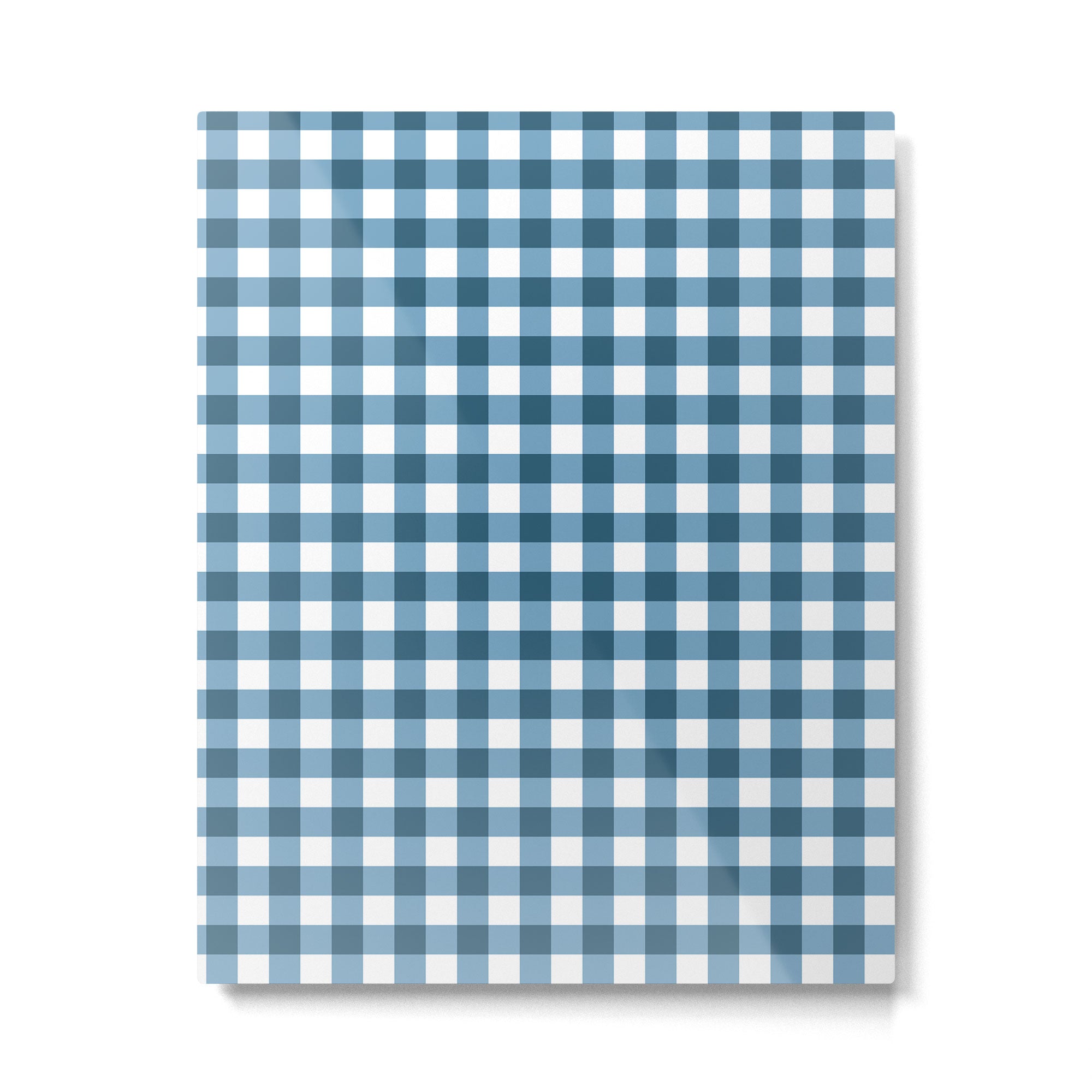 Classic Blue Gingham Checkered Pattern  Metal Print Gallery Image 6