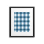 Classic Blue Gingham Checkered Pattern  Framed Art Print Gallery Image 6
