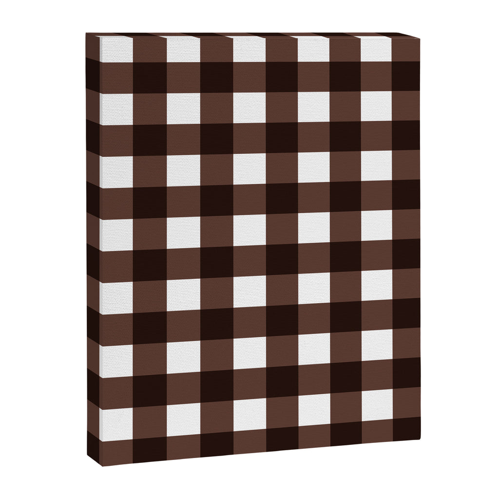 Classic Brown Gingham Checkered Pattern Canvas Print Gallery Image 8