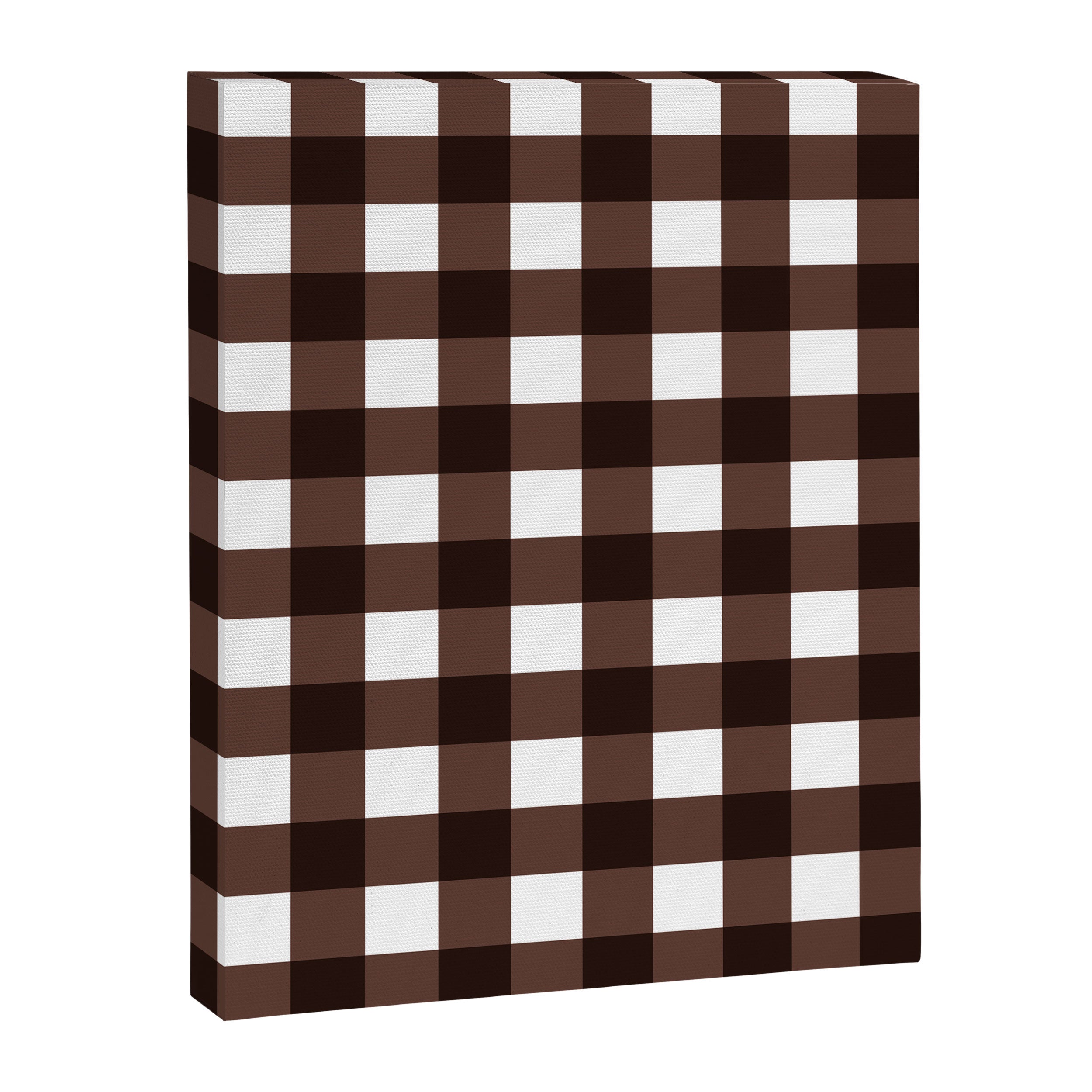 Classic Brown Gingham Checkered Pattern Canvas Print Gallery Image 8
