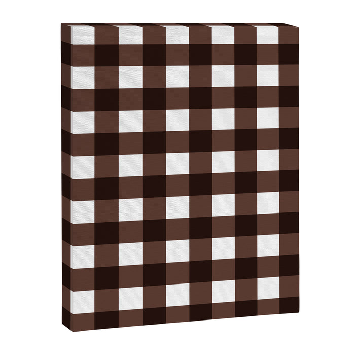 Classic Brown Gingham Checkered Pattern Canvas Print Gallery Image 1