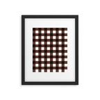 Classic Brown Gingham Checkered Pattern Framed Art Print Gallery Image 6