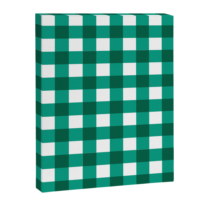 Classic Green Gingham Checkered Pattern Canvas Print Gallery Image 1