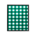 Classic Green Gingham Checkered Pattern Framed Canvas Print Gallery Image 8