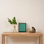 Classic Green Gingham Checkered Pattern Framed Canvas Print Gallery Image 4